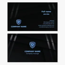 Shield Lock Security Logo Business Card Template. Door and Safe Locks Sales and Repair. Emergency Lock Opening.
