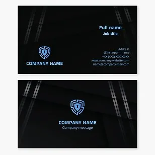 Shield Lock Security Logo Business Card Template. Door and Safe Locks Sales and Repair. Emergency Lock Opening.