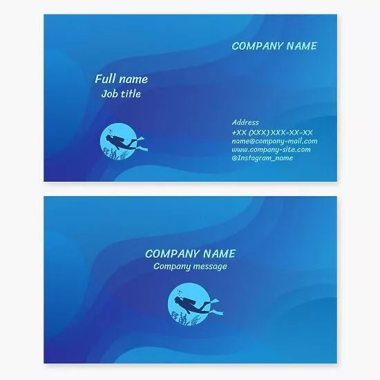 Scuba Diving Theme Business Card Template