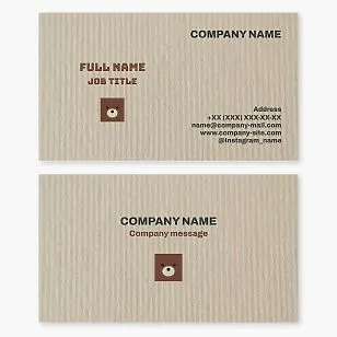 Business card template. Children's teddy bear, cardboard packaging. Holiday gift wrapping company.