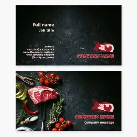 Meat-Themed Business Card Template