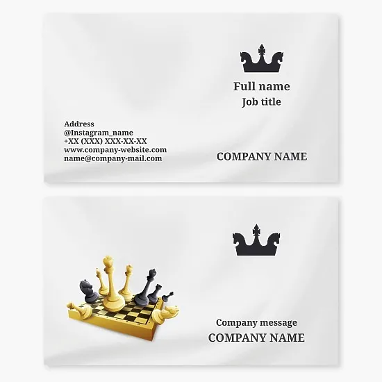 Chess business card template. Chess club.