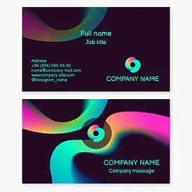 Business card template. Abstraction. Art gallery. Letter O.