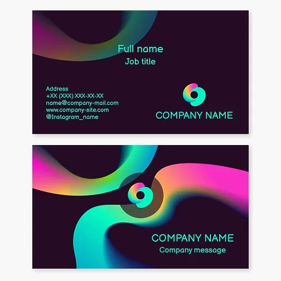 Business card template. Abstraction. Art gallery. Letter O.