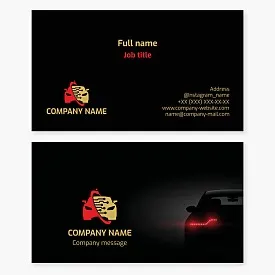 Automotive engineer business card template. Automotive electronic systems repair company.