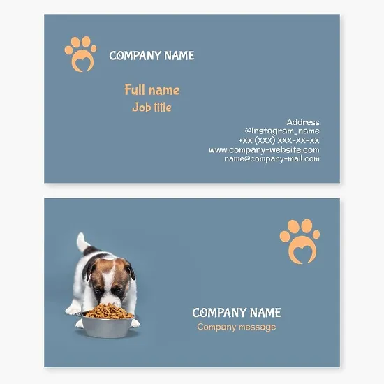 Pet food business card template