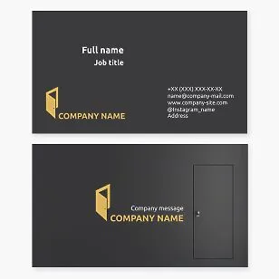 Business card template. Door manufacturing, installation, and repair. Door accessories, handles, hinges, and locks.