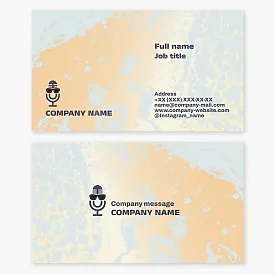 Business card template. Radio podcast. Microphone. Event and celebration host.