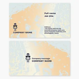 Business card template. Radio podcast. Microphone. Event and celebration host.