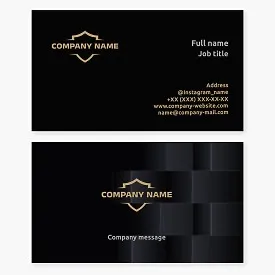 Shield logo business card template. Security service. Security agency.