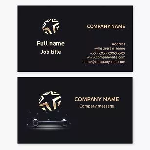 Star Logo Wrench Business Card Template