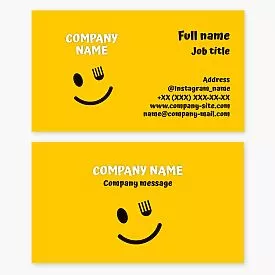 Smiley Face Fork Logo | Kitchen Cooking Restaurant Business Card Template