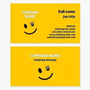 Smiley Face Fork Logo | Kitchen Cooking Restaurant Business Card Template