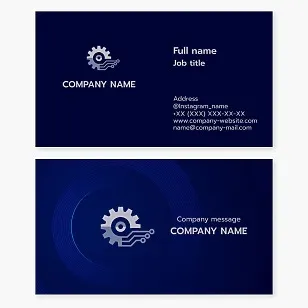 Business card template. Engineer, mechanical engineering company, engineering company.