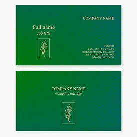 Business card template. Abstract. Nature, ecology, health, longevity. Memory and devotion. Honor and respect. Heraldry production. Environmental organization.