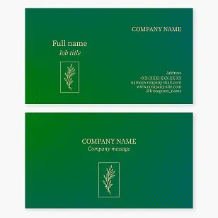 Business card template. Abstract. Nature, ecology, health, longevity. Memory and devotion. Honor and respect. Heraldry production. Environmental organization.