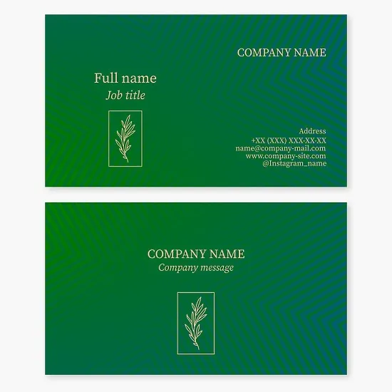 Business card template. Abstract. Nature, ecology, health, longevity. Memory and devotion. Honor and respect. Heraldry production. Environmental organization.