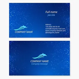 Business card template. Abstraction. Dolphin. Digital services.