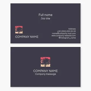 Business card template. Abstract. Palm tree. California. Beach products and services.