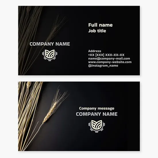 Business card template. Agricultural enterprise. Agricultural technology.
