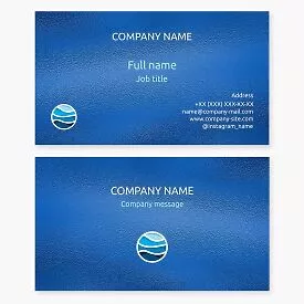 Technology business card template. Abstract. Sea, ocean. Beach services and products. Environmental organization.