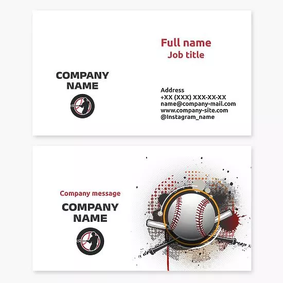 Baseball Theme | Sport Business Card Template