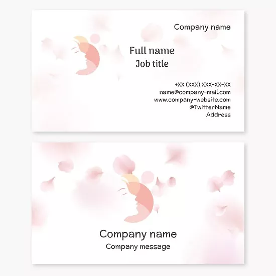 Business card template Teenage girl, club