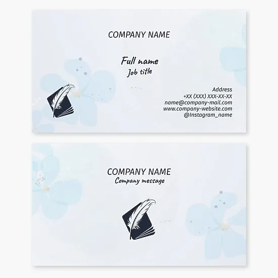 Fairytale-style business card template. Writer, poet, novelist. Publisher.