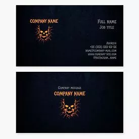 Orange Skull Business Card Template