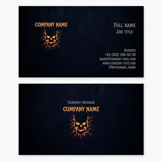 Orange Skull Business Card Template