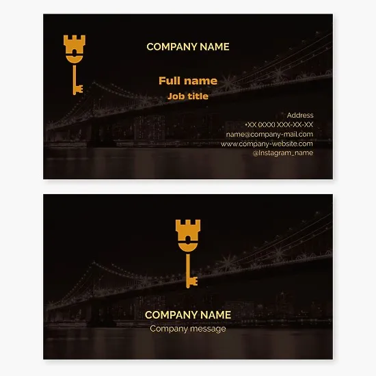 Business card template Real estate, rental housing, manufacturing and repair of door keys and locks