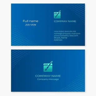 Business card template. Digital design. Website and app creation and design.