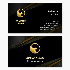 Abstract Golden Bird Logo | Falcon | Business Card Template
