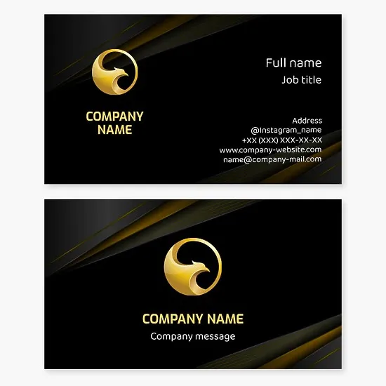 Abstract Golden Bird Logo | Falcon | Business Card Template