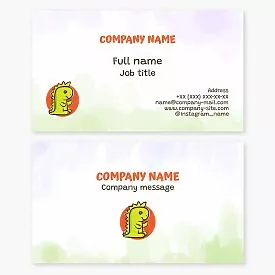 Cute Baby Dinosaur Business Card Template