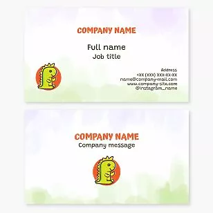 Cute Baby Dinosaur Business Card Template