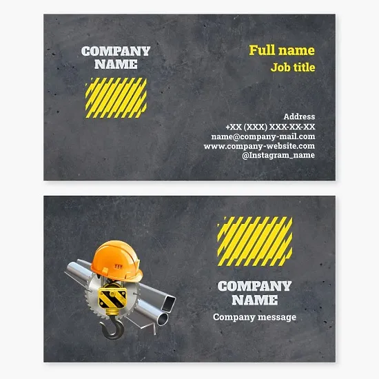 Rolled metal. Business card template