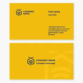 Business card template. Bee, honeycomb, honey, apiary. Beekeeper.