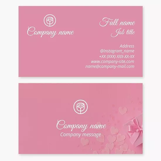 Valentines Themed Business Card Template