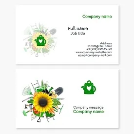 Business card template Gardening tools