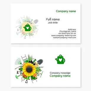 Business card template Gardening tools