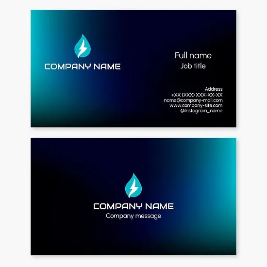 Business card template. Abstract. Gas station. Hydropower. Water technology.
