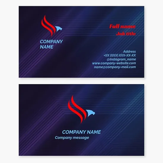 Business card template Eagle, movement, development, sport, USA