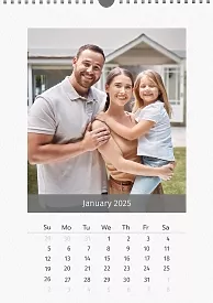 Calendar template Happy family with passe-partout