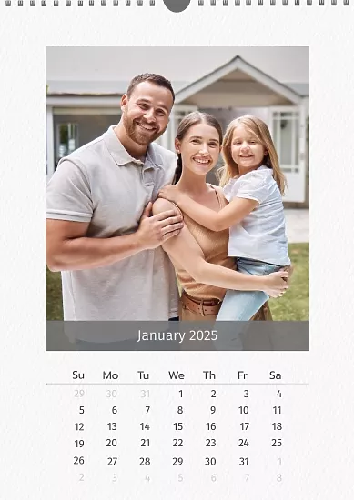 Calendar template Happy family with passe-partout