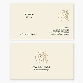 Business card template. Beauty salon. Letter O.
