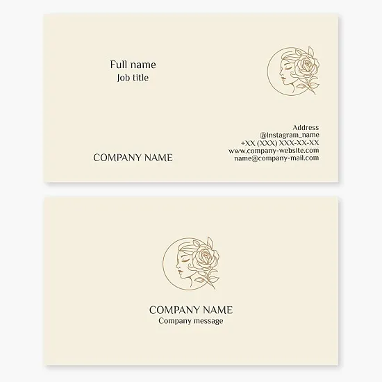 Business card template. Beauty salon. Letter O.