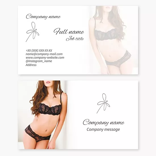 Women's underwear business card template