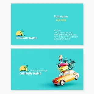 Business card template. Travel agency. Resort.
