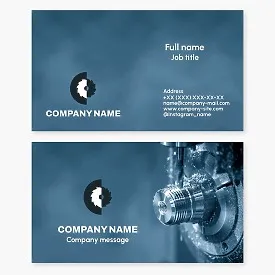 Business card template. Mechanical engineering manufacturing company. Mechanical processing of metals and alloys.
